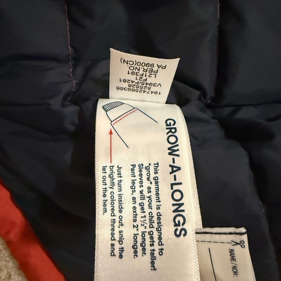 Lands' End Kids Cherry Red Puffer Jacket with Faux Fur Hood - Picture 4 of 8